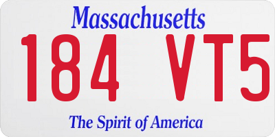 MA license plate 184VT5
