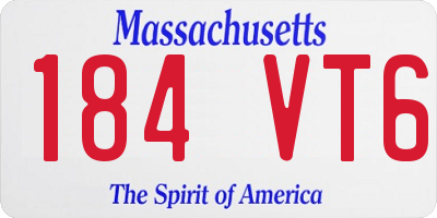 MA license plate 184VT6
