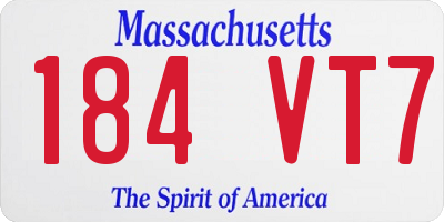 MA license plate 184VT7