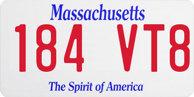 MA license plate 184VT8