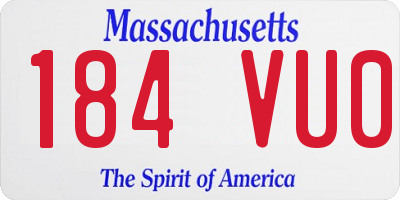 MA license plate 184VU0