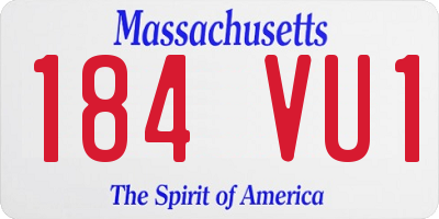 MA license plate 184VU1