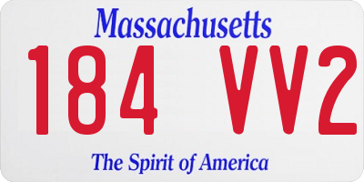 MA license plate 184VV2