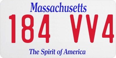 MA license plate 184VV4