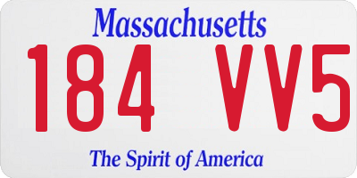 MA license plate 184VV5