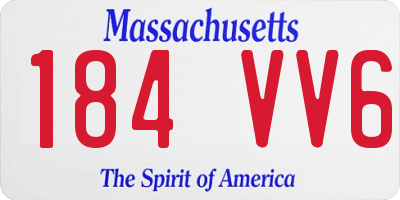 MA license plate 184VV6