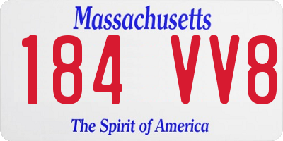 MA license plate 184VV8