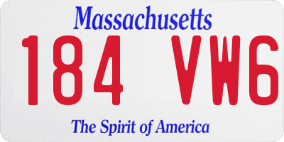MA license plate 184VW6
