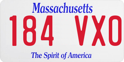 MA license plate 184VX0