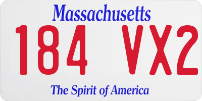 MA license plate 184VX2