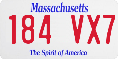 MA license plate 184VX7