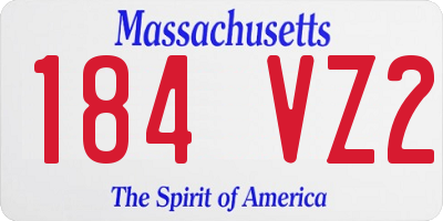 MA license plate 184VZ2