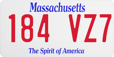 MA license plate 184VZ7