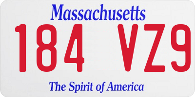 MA license plate 184VZ9