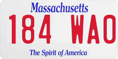 MA license plate 184WA0
