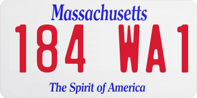 MA license plate 184WA1