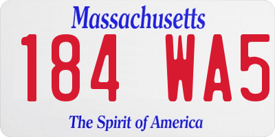 MA license plate 184WA5