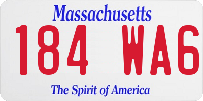 MA license plate 184WA6