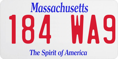 MA license plate 184WA9