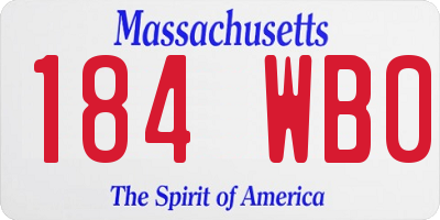 MA license plate 184WB0