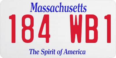 MA license plate 184WB1