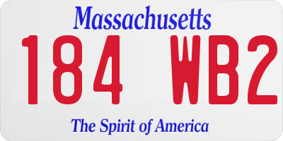 MA license plate 184WB2