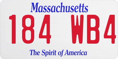 MA license plate 184WB4