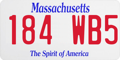 MA license plate 184WB5