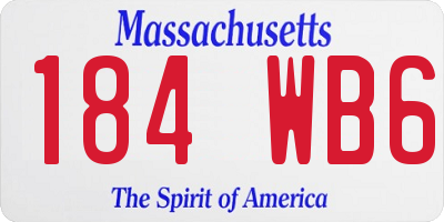 MA license plate 184WB6