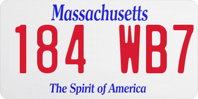 MA license plate 184WB7