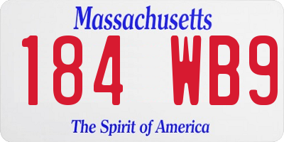 MA license plate 184WB9
