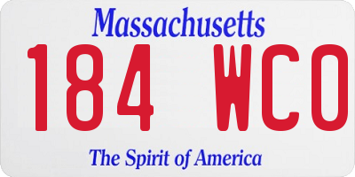MA license plate 184WC0