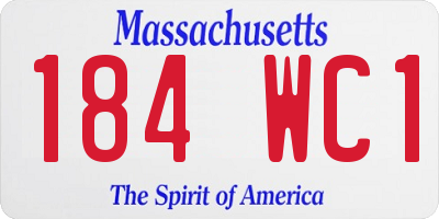 MA license plate 184WC1