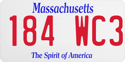 MA license plate 184WC3