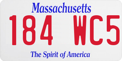 MA license plate 184WC5
