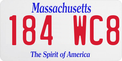 MA license plate 184WC8
