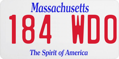 MA license plate 184WD0
