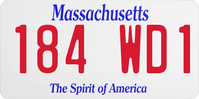 MA license plate 184WD1