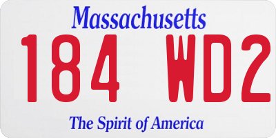 MA license plate 184WD2