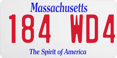 MA license plate 184WD4