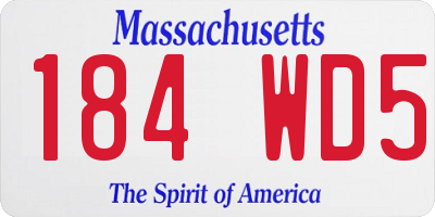 MA license plate 184WD5