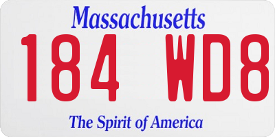 MA license plate 184WD8
