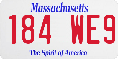MA license plate 184WE9