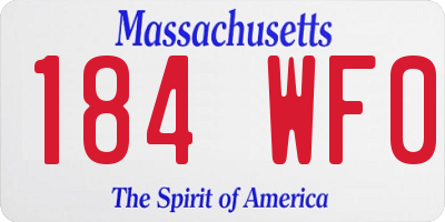 MA license plate 184WF0