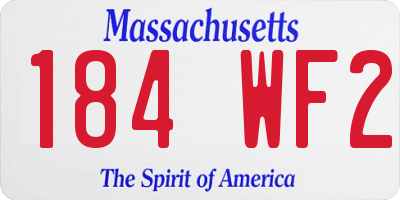 MA license plate 184WF2