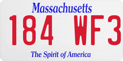 MA license plate 184WF3