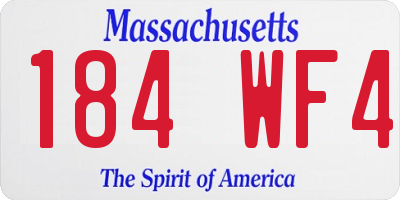 MA license plate 184WF4
