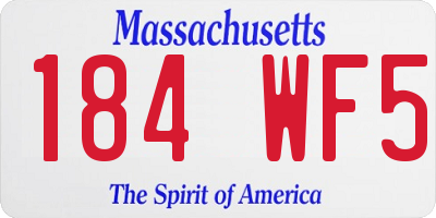 MA license plate 184WF5