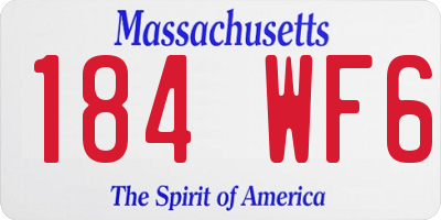 MA license plate 184WF6