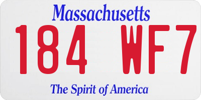 MA license plate 184WF7